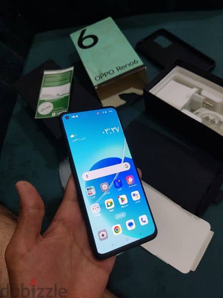 Oppo Reno 6 حالته جيده جدا معاه كرتونه والشاحن الأصلي وجر 4