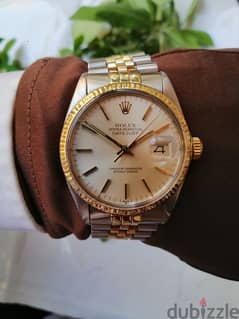 rolex date just half gold