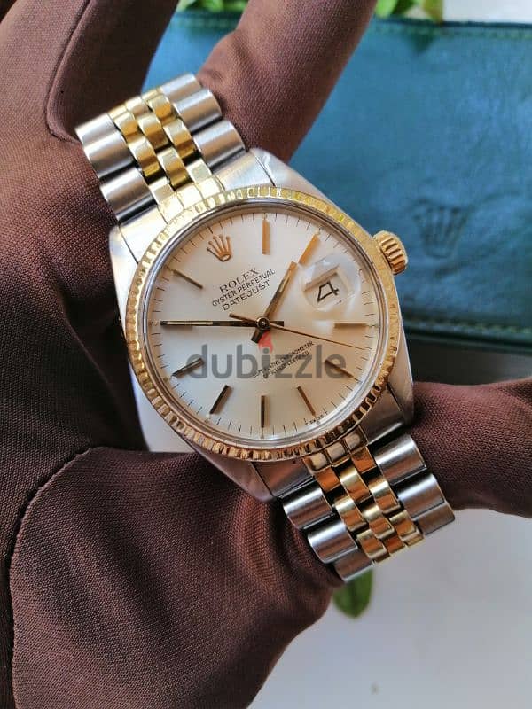 rolex date just half gold 8