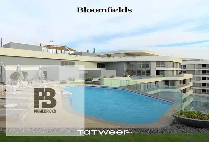 For sale  with a 10-year installment plan. Fully finished apartment, 105 square meters in Bloomfields, Mostakbal City, 8