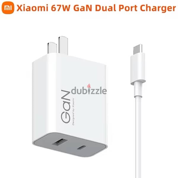 Original Xiaomi 67W GaN 1C+1A Dual Port Smart Fast Charger, US Plug 1