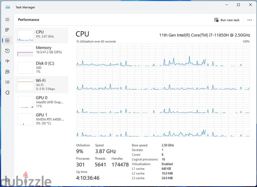 Dell Precision 7760 i7-11 RTX A4000 8GB Vram 11