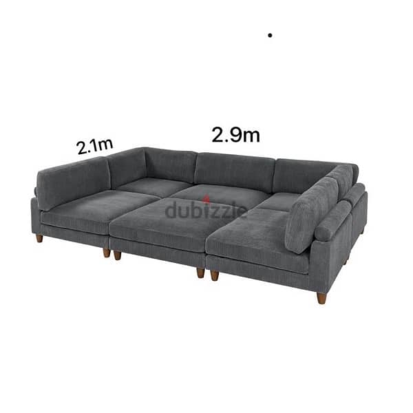 6 Piece Adjustable Couch Sofa 0