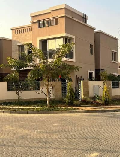 For sale, the last quatro villa, prime location view of the largest landscape in Taj City Compound - First Settlement