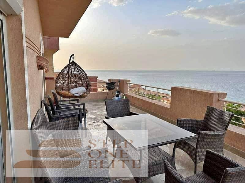 Chalet for sale, 108 sqm, in Telal Ain Sokhna, directly on the sea ((lowest price)) 10