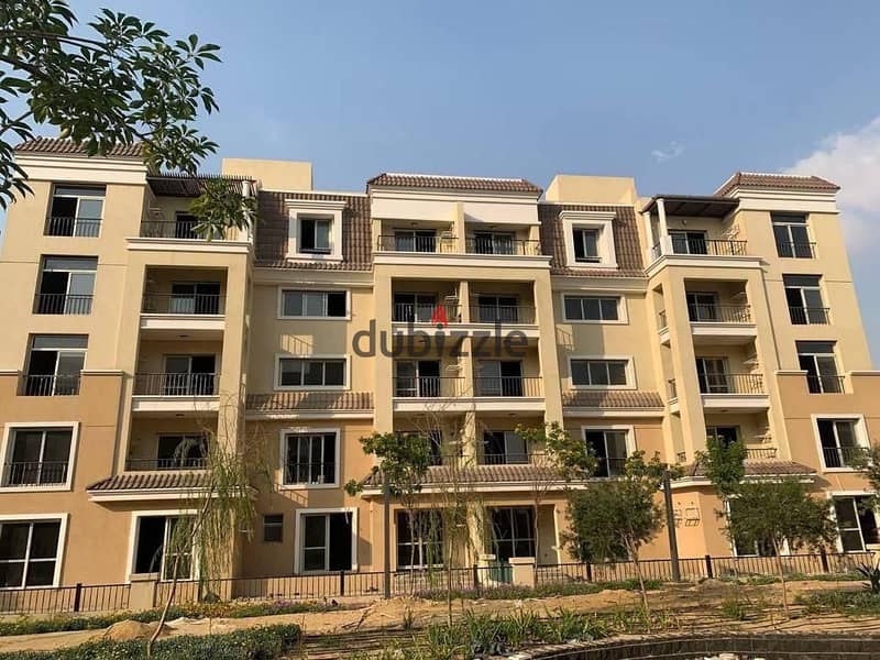 Required cash 420,000 thousand only, a 155-meter apartment in Sarai New Cairo Compound, in front of Al Shorouk, directly on the Suez Road and next to 0