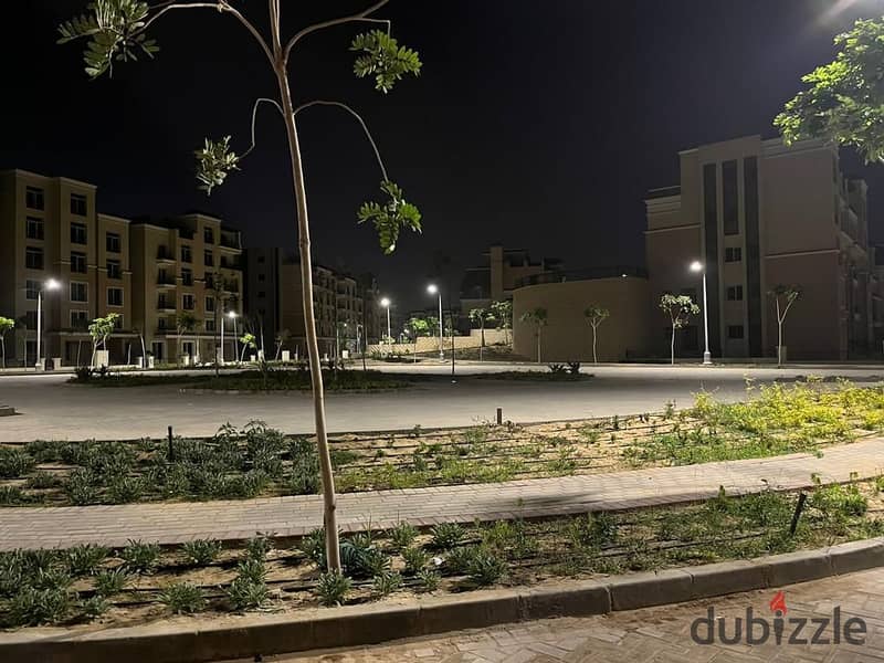 Required cash 420,000 thousand only, a 155-meter apartment in Sarai New Cairo Compound, in front of Al Shorouk, directly on the Suez Road and next to 9