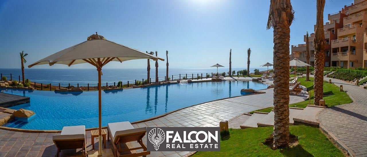 Two-bedroom chalet with direct sea view and fully finished for sale in Telal El Sokhna 7