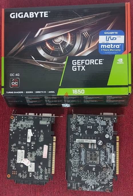 (2VGA) Gigabyte GeForce GTX 1650 D6 OC 4G Graphics Car + GTX750 1G 1