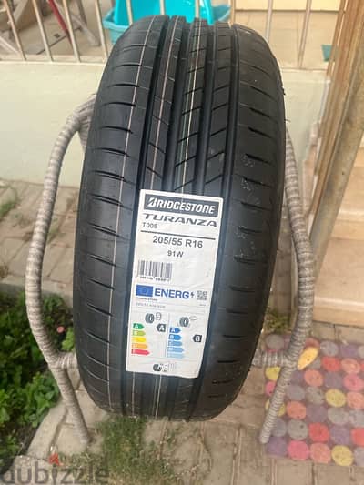 1 New Car Tyre + 4 Used Bridgestone 205/55R16 Fiat Tipo