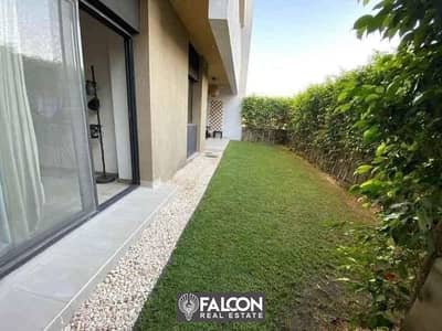 Duplex (4 rooms) with a garden of 172 meters for sale in a fantastic location in front of the clubhouse in Sarai MNHD New Cairo