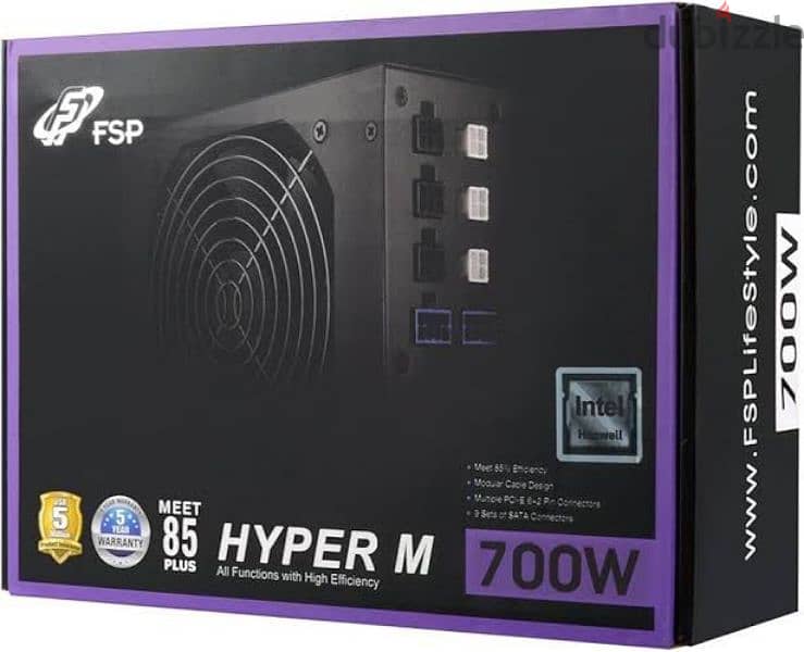 power 700 w semi modulr + كبلاته كاملة 0