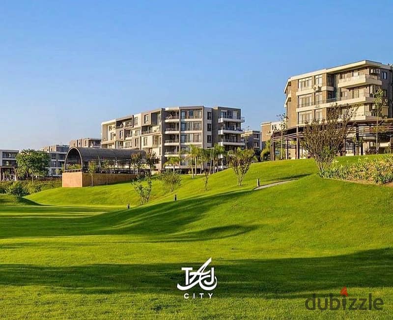 4 bedroom duplex for sale with a distinctive view of the golf course in Taj City Compound 10