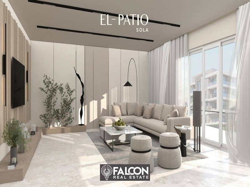 Corner apartment at the first offer price directly on Suez Road for sale with installments in El Patio Sola Shorouk next to Madinaty 2