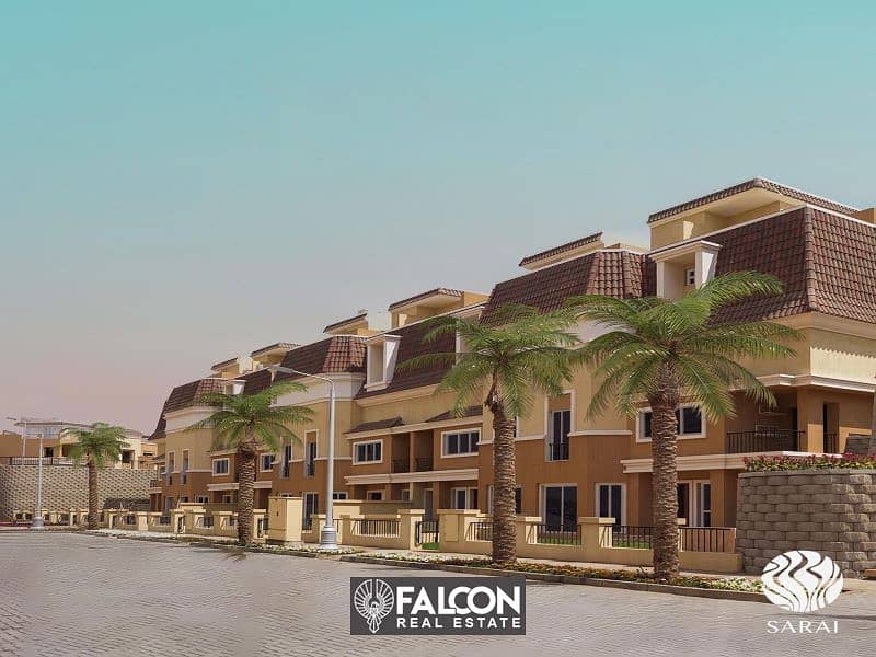 With a 42% discount for cash, own a townhouse with an internal elevator in Sarai Compound, New Cairo 1