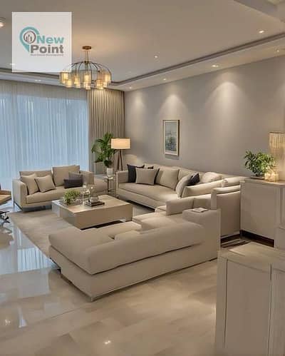 For the first time in Stei8ht Compound, First Settlement, ultra super deluxe finished apartments with air conditioners, direct on the Suez Road, in in