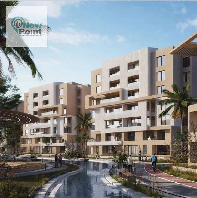 Without down payment, a fully finished 4-room apartment for sale in a fully serviced compound directly in front of Madinaty 9