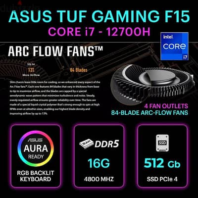 Asus Tuf F15 i7 12700H + Asus backpack