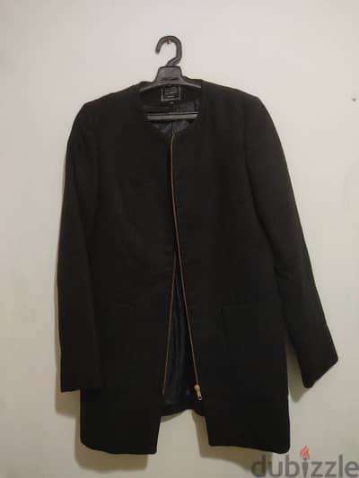 Black Coat with zipper - Rojada