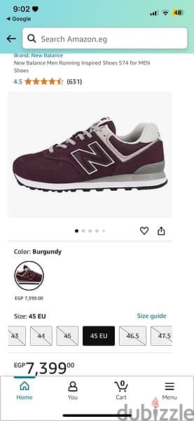 New Balance Shoes 574 Red ORIGINAL نيو بالانس ٥٧٤ أصلية لم تلبس 6