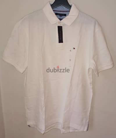 Tommy Hilfiger Men's Polo Shirt Size M Regular Fit - White Color