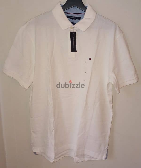 Tommy Hilfiger Men's Polo Shirt Size M Regular Fit - White Color 0