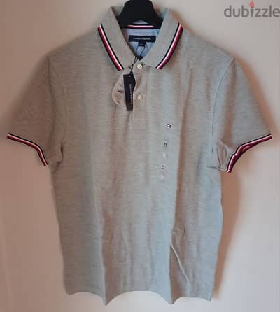 Tommy Hilfiger Men's Polo Shirt Size M Regular Fit - Grey Color