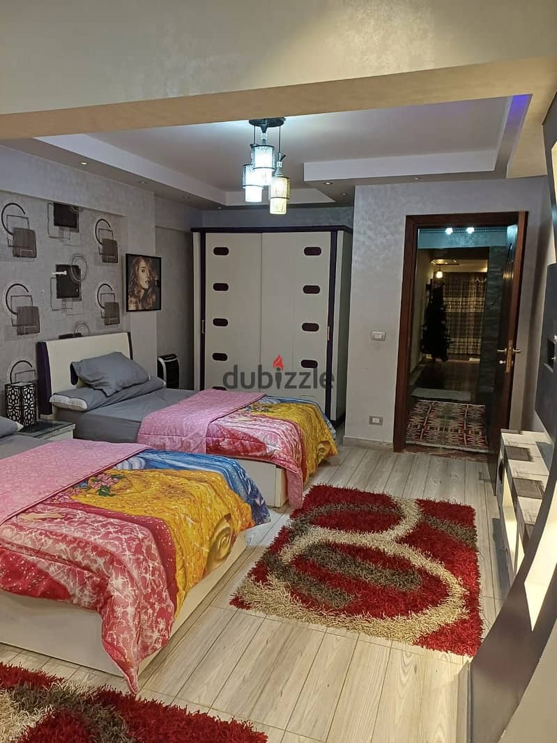 Furnished apartment for rent in Narges 1, villas in Fifth Settlement In front of the Dusit Hotel in the Southern 90th, overlooking the largest park 7