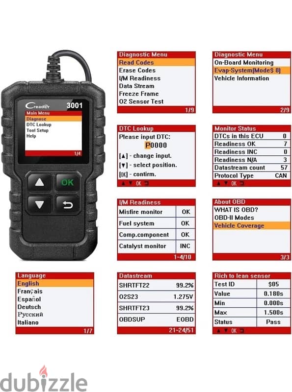 جهاز فحص أعطال السيارات لانش c reader 3001 2