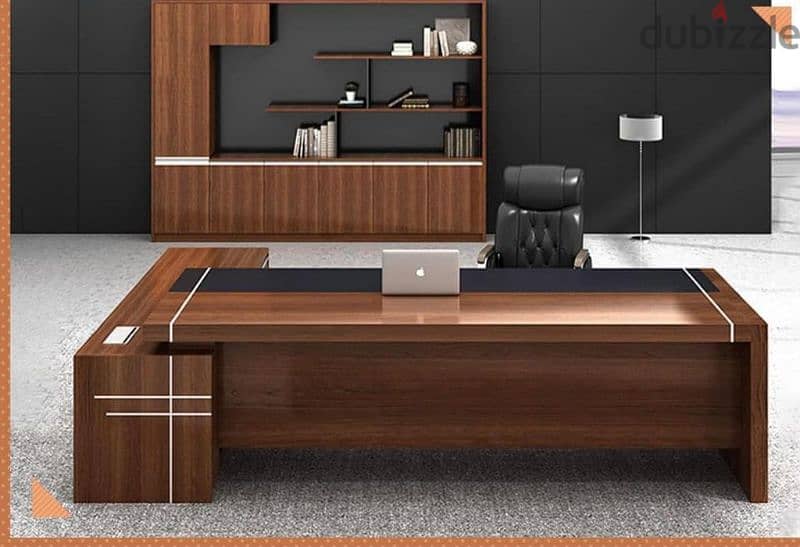 مكتب اداري خشب اسباني +سايد جانبي ووحده ادراج  desk office furniture 1