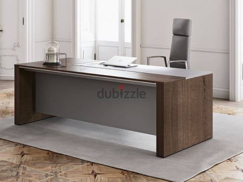 مكتب اداري خشب اسباني +سايد جانبي ووحده ادراج  desk office furniture 3