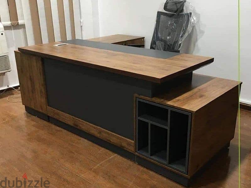 مكتب اداري خشب اسباني +سايد جانبي ووحده ادراج  desk office furniture 6