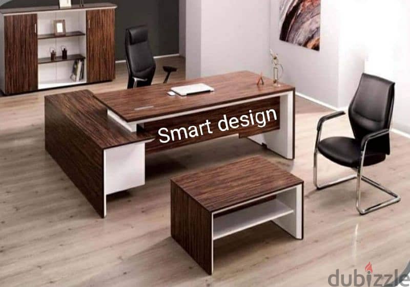 مكتب اداري خشب اسباني +سايد جانبي ووحده ادراج  desk office furniture 9