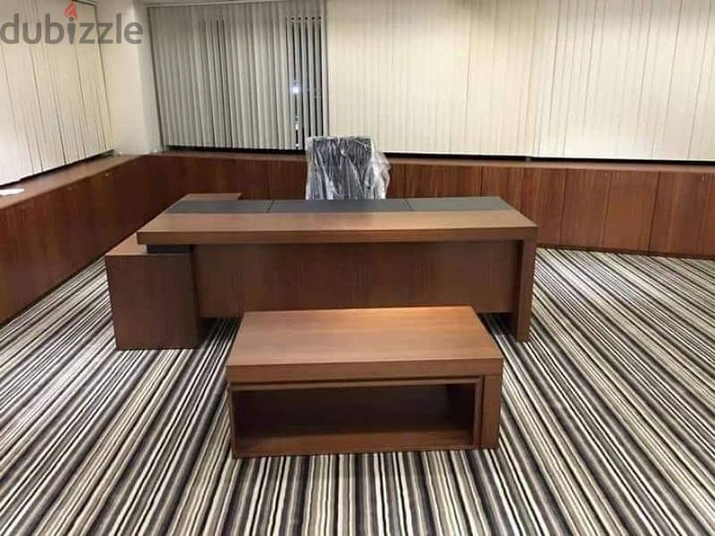 مكتب اداري خشب اسباني +سايد جانبي ووحده ادراج  desk office furniture 10