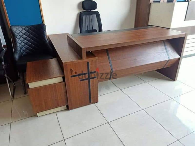 مكتب اداري خشب اسباني +سايد جانبي ووحده ادراج  desk office furniture 11