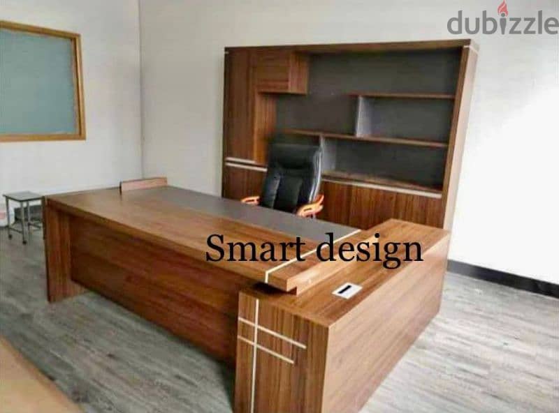 مكتب اداري خشب اسباني +سايد جانبي ووحده ادراج  desk office furniture 14