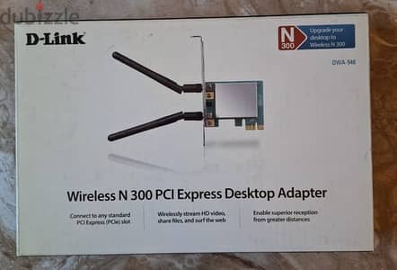 كارت واي فاي دي لينك بالكرتونة D-Link Wireless N300 PCI Express