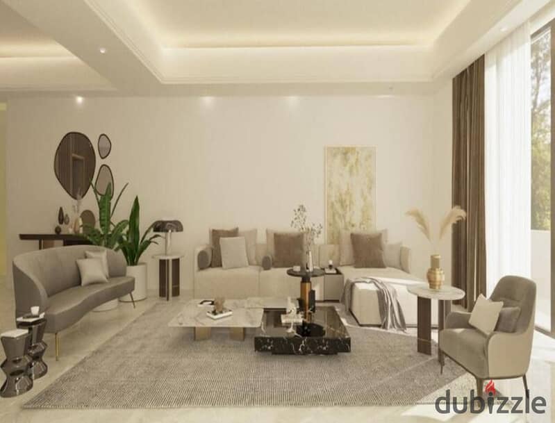 Ground floor apartment with garden, 220 sqm + 75 sqm garden, luxury finishing in Sheikh Zayed, facing Zed Towers on Al Nozha Street. 16