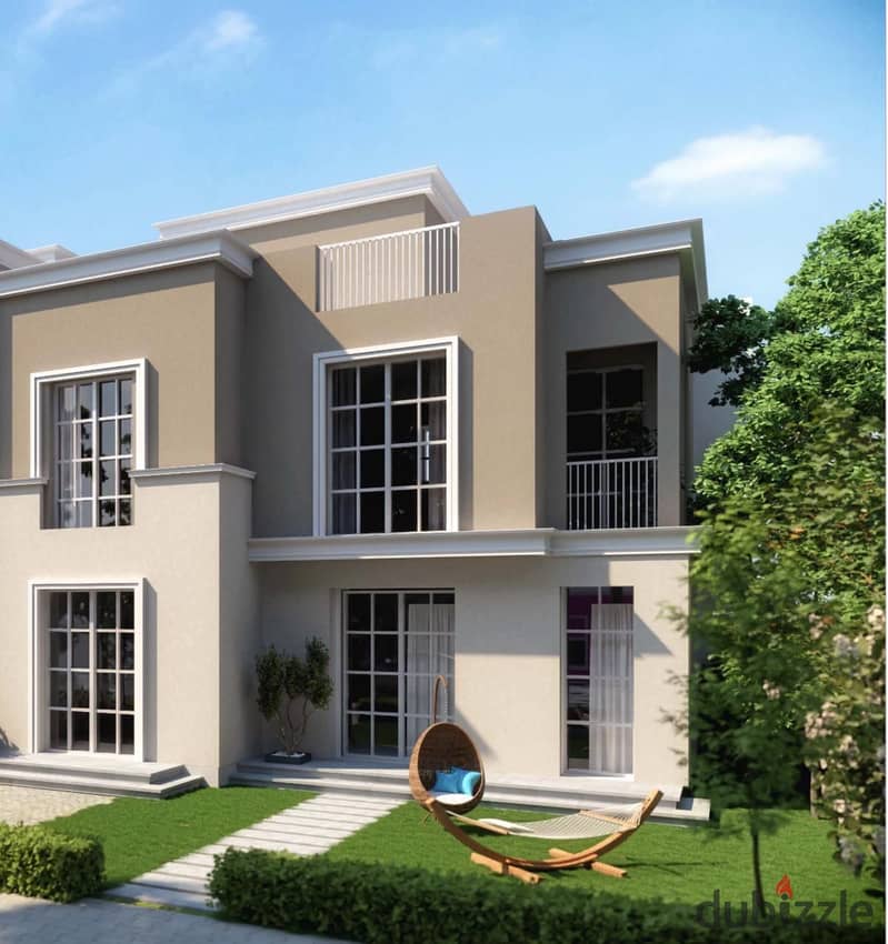 Townhouse for sale, corner, 248 m, ground floor + first floor + roof, next to Madinaty 1