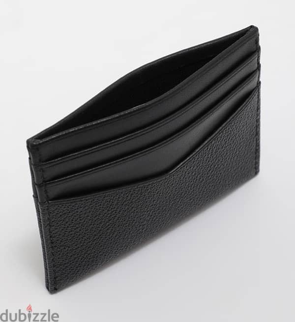 Calvin Klein Jeans Leather Cardholder with Logo in Black 2