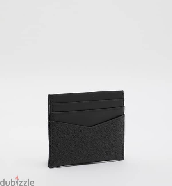 Calvin Klein Jeans Leather Cardholder with Logo in Black 3