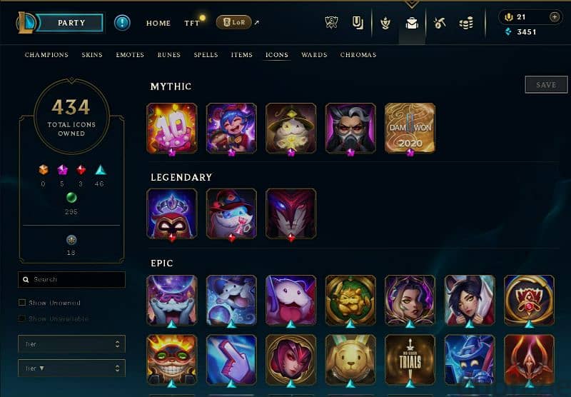 acc league of legends for sale 16