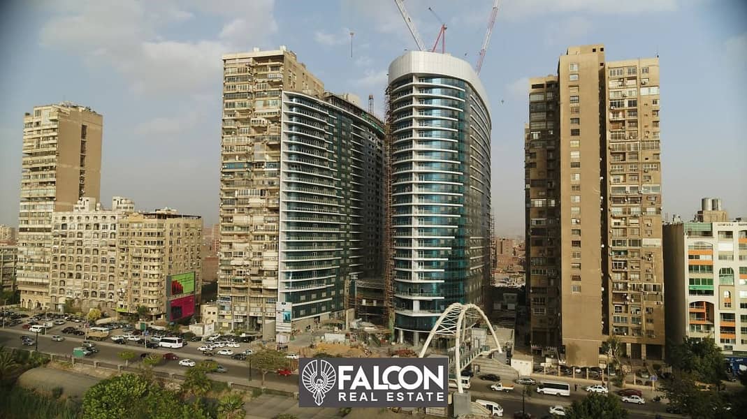 Luxury hotel apartment with a panoramic view on the Nile immediate receipt fully finished and with Hilton Maadi hotel services in the Nile Pearl Tower 10