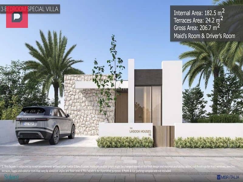 First row chalet for sale in Solare North Coast, distinguished location, minutes from El Fouka exit, next to Swan Lake Hassan Allam and Mountain View 11