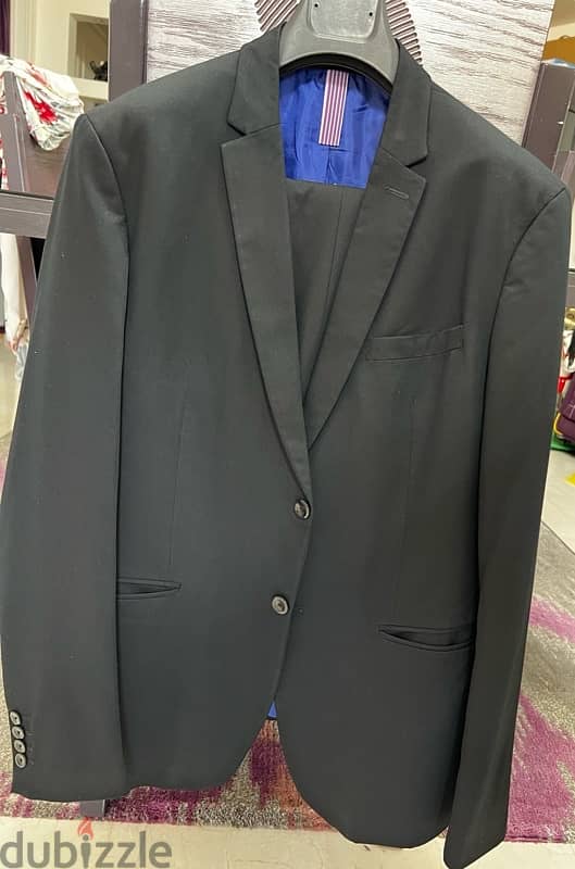 Zara man suit blazer (54) trousers (36) black 0