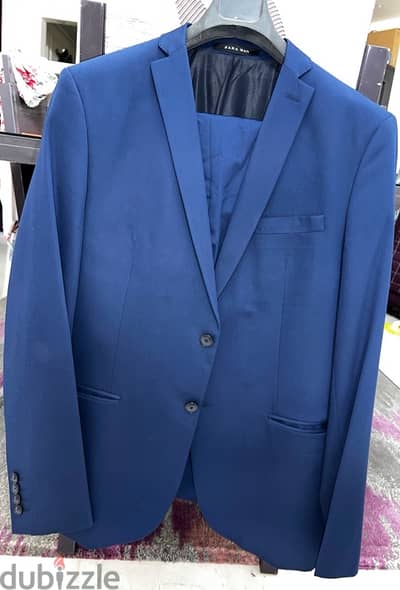 Zara man suit blazer (54) trousers (36) blue