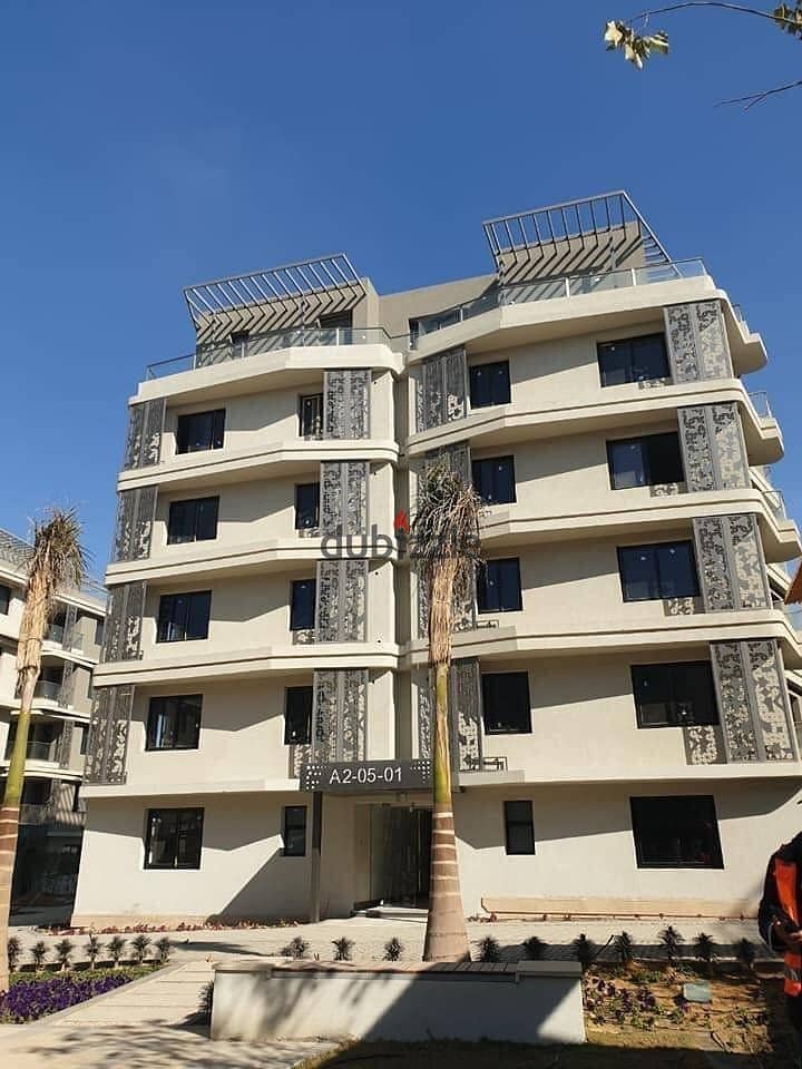 Receive now a fully finished 2-bedroom apartment + garden, 60 m, in Badya Palm Hills, in front of Sheikh Zayed, in installments 6