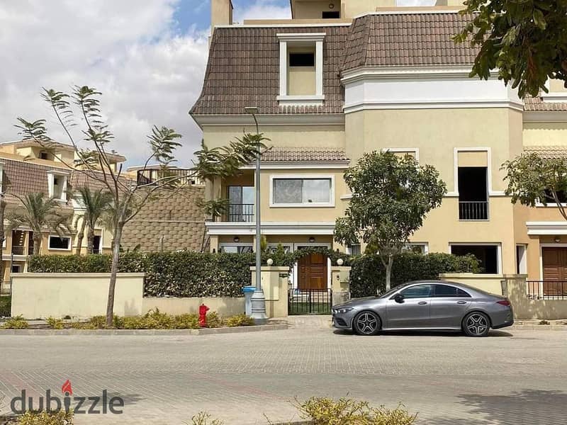 For sale, S Villa  212 m  + garden 106 m , in a villas only compound directly on the Suez Road, with installments over 8 years 10