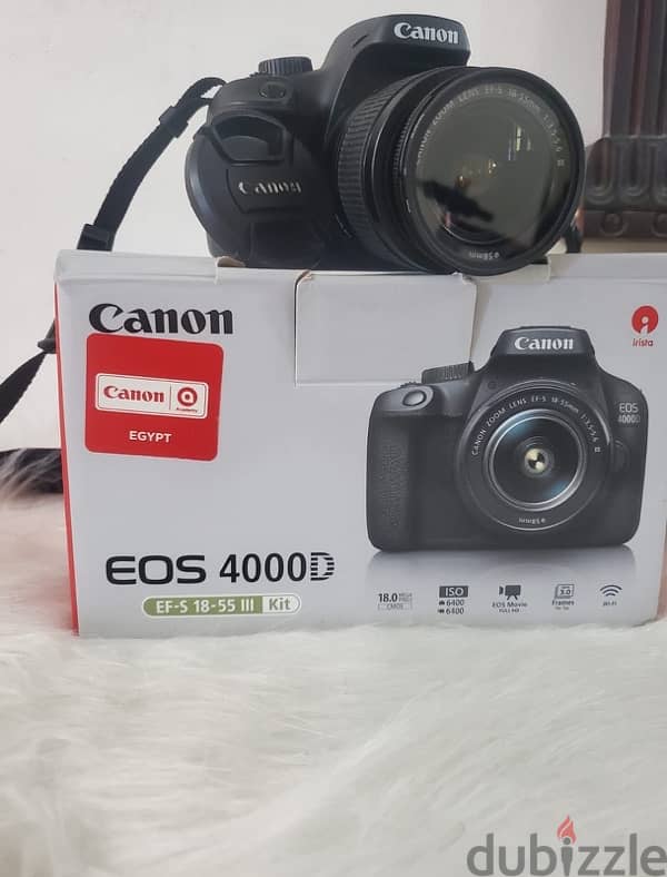 كاميرا كانون canon4000 D بكامل متعلقاتها والشنطه 1