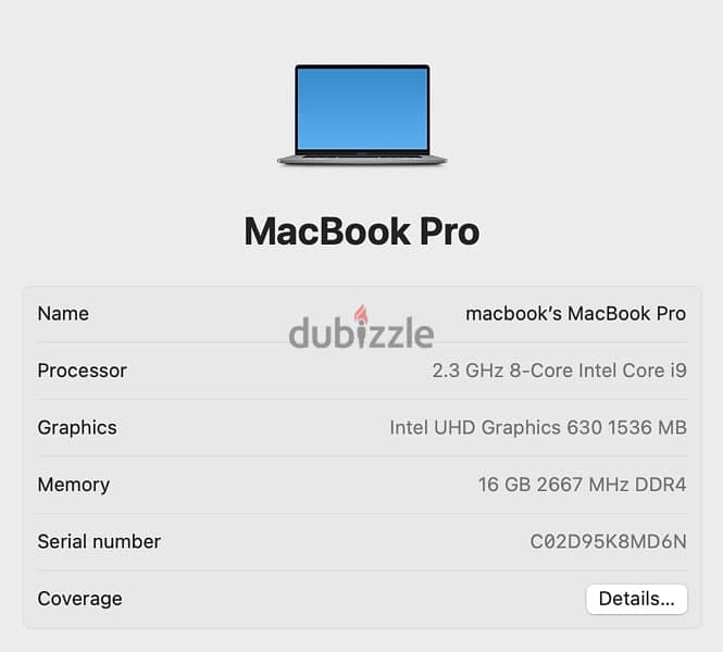 Macbook pro 16 inch / Core i9 / 16GB / 1TB 17